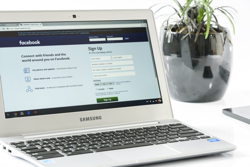 Image de connexion à un compte ou une page Facebook